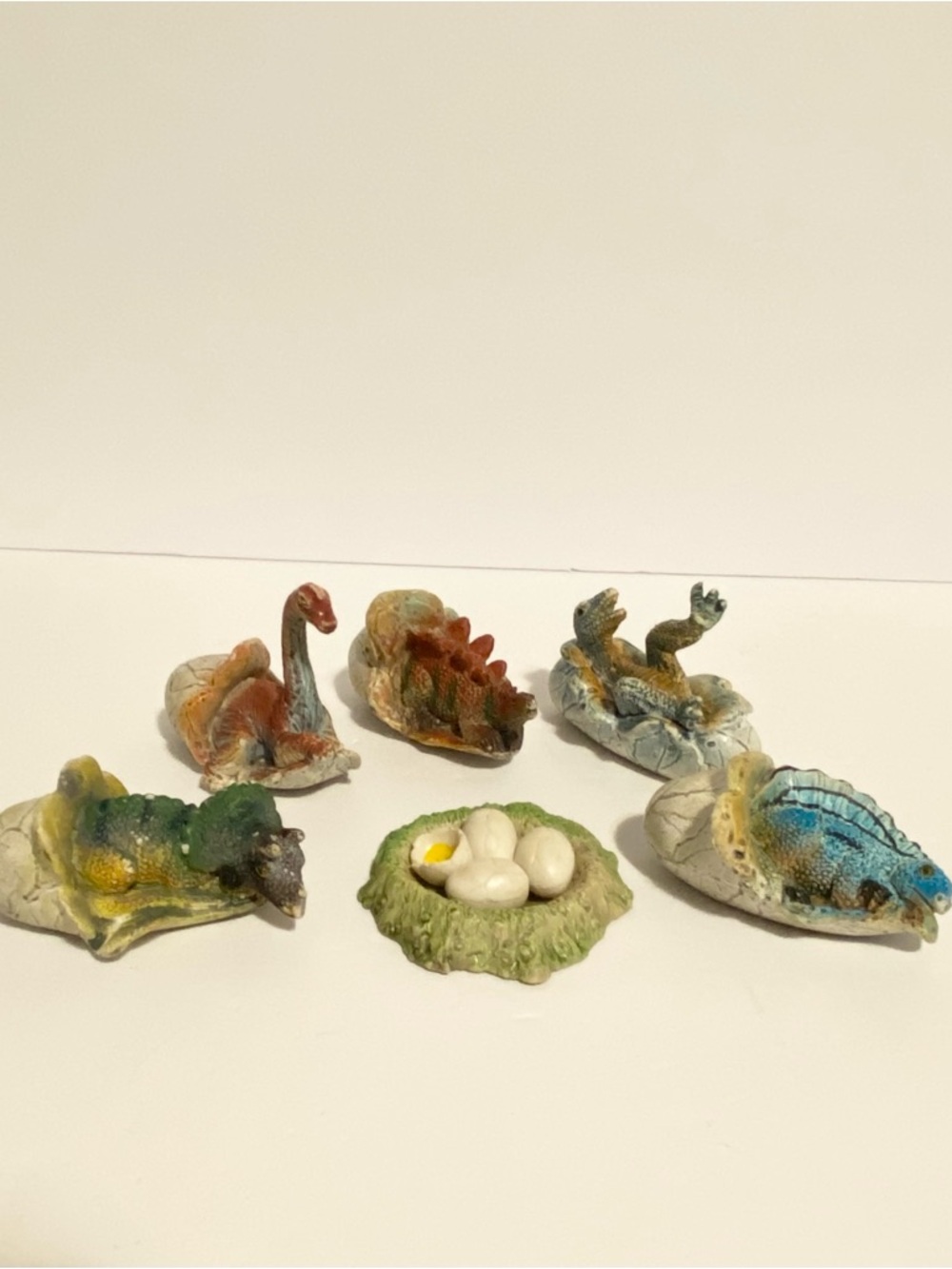 Dinosaur Baby Hatching Eggs AAA Collectible Toy Lot Solid Rubber Dino Vintage